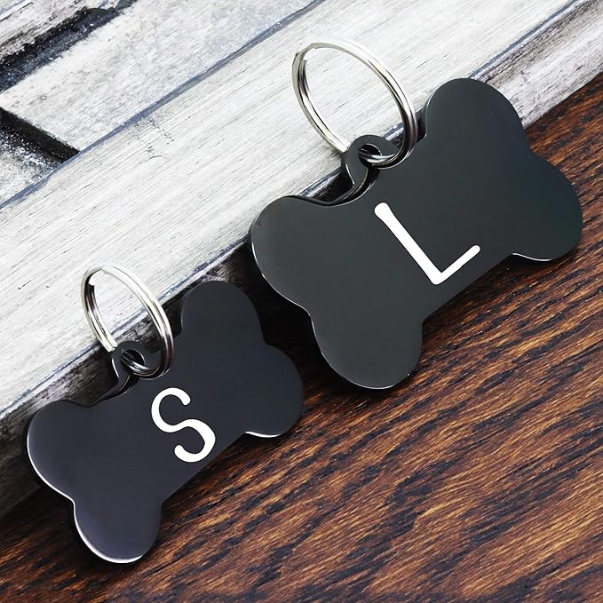 Ultra Joys Stainless Steel Pet ID Tags - Personalized Front and Back Engraving, Custom Dog and Cat Tags with Floral Design, Large