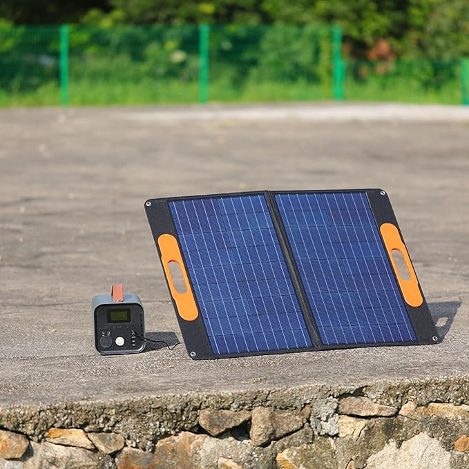 YWBL-WH 100W Portable Solar Panel, Foldable Monocrystalline Solar Charger with USB A Type C DC5521 Output, IP65 Water Proof for Camping RV Emergency Power Station