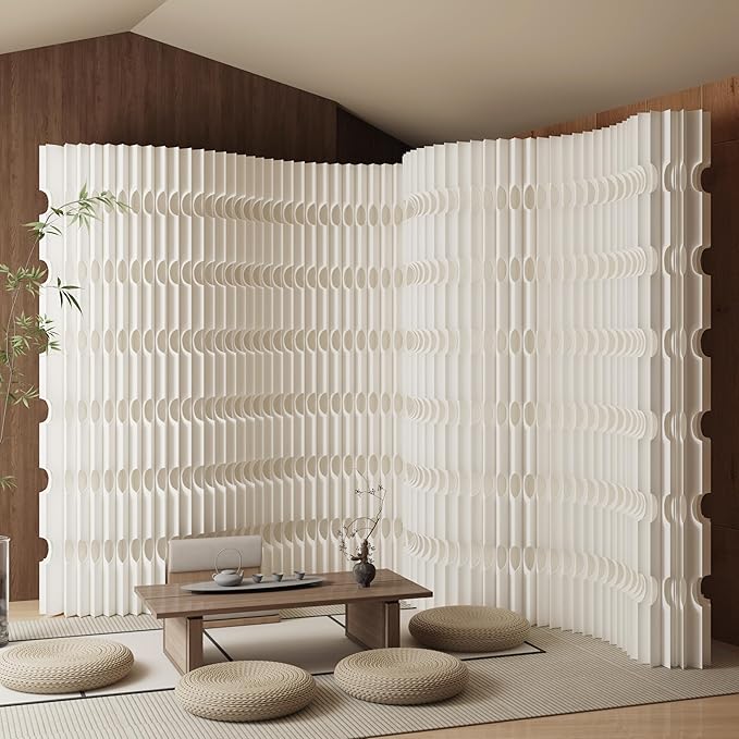 Foldable Room Divider Privacy Screens Movable Temporary Wall Space Partition, 5.25~9.19 FT Tall, 6.56~16.4 FT Width, Choice of Various Sizes and Styles