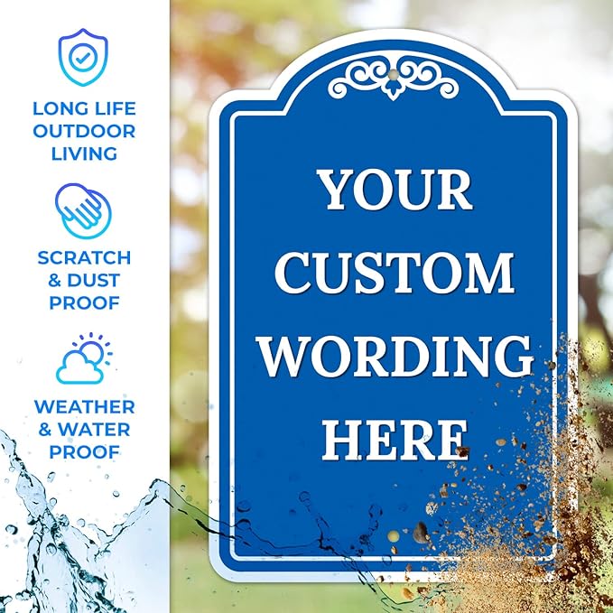 Custom Indoor/Outdoor Decorative Sign,Custom Personalized White Border Sign, 12x18 Inches, ACM, Fade Resistant, Made in USA