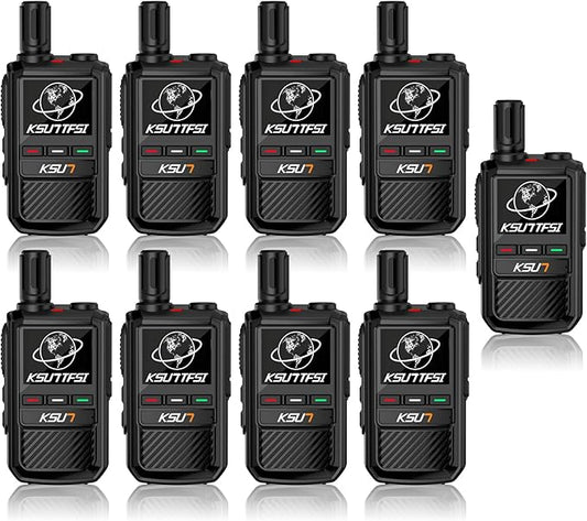 Lifetime Free Global Rapid Walkie Talkies Unlimited Range Nationwide PTT 4G LTE PoC Long Range Two Way Radio 5000 Miles Long Distance with Flashlight for Family,Outdoor,Logistics (9 Pack with SIM)
