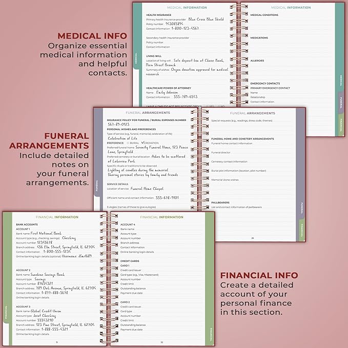 Clever Fox When I Die Planner With Pockets for Documents – End-of-Life Organizer Binder for Important Personal Info & Final Wishes (Burgundy)