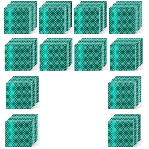 Green Reflective Stickers 4 inch X 4 inch Outdoor Waterproof High Visibility Warning Safety Adhesive Reflector Tape (120 Pcs)