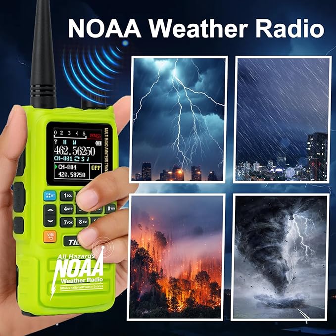 TIDRADIO TD-H3 Plus GMRS Radios Long Range Walkie Talkies USB-C Charging & Wireless Programming Multi-Band Rechargeable Two Way Radio 2500mAh Battery AM/FM NOAA DTMF VOX Frequency Copy -2 Pack Green