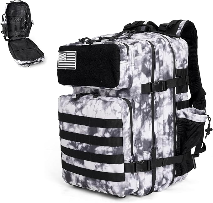 gracedon Tactical Backpack - Military Molle Bag 3 Days Pack for men and Women Large Assault Rucksack 45L (Black)