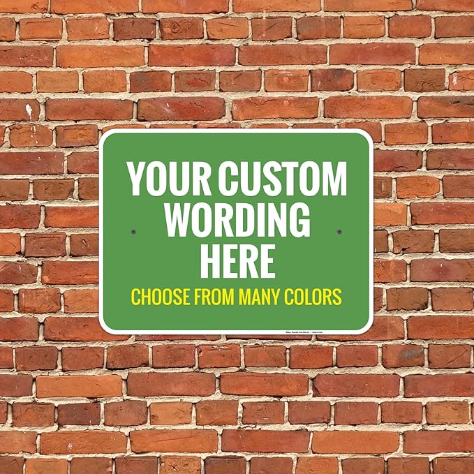 Custom Personalized Signs For Home, Office, Business, Delivery, Decor, Indoor/Outdoor Use Yellow Sign, 18x24 Aluminum Inches, Rust Free .063 Aluminum, Fade Resistant, Made in USA