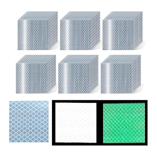 Glow in The Dark Reflective Stickers 3 inch X 3 inch for Truckskes, Warning Strong Safety Adhesive Reflective Strips (60 Pcs)