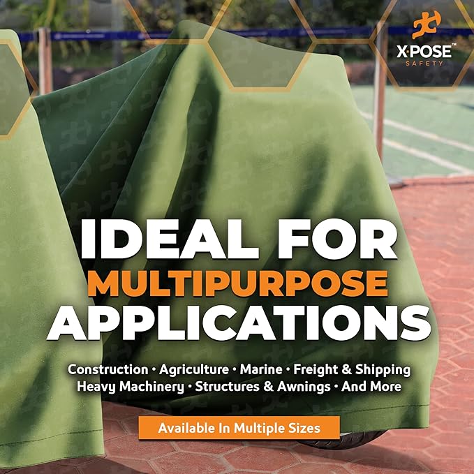Xpose Safety 10oz Green Canvas Tarps 20' x 30' – Bulk Full Pallet (30 Packs) – Multipurpose Heavy Duty Water-Resistant Tarpaulin with Brass Grommets for Camping, Canopy & Equipment Protection