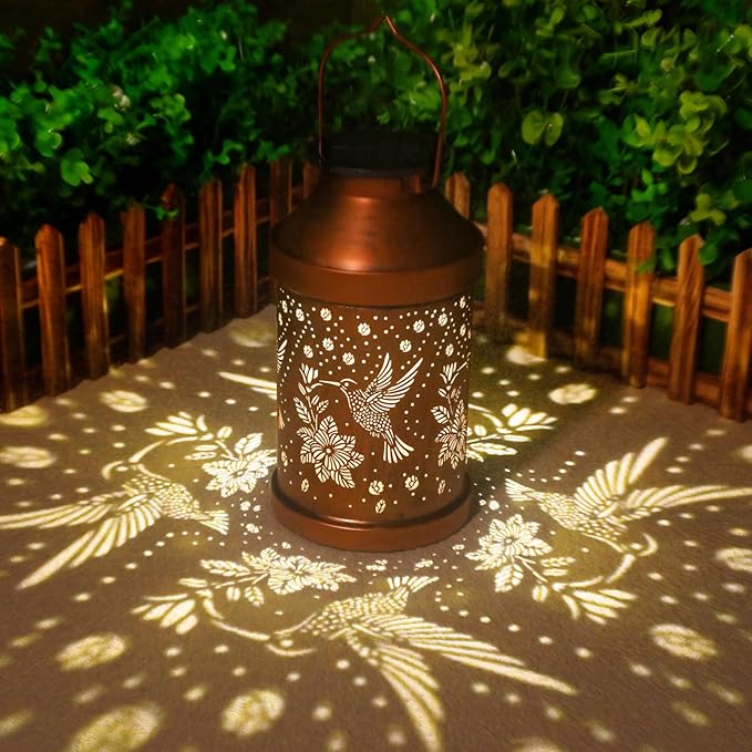 Christmas Gifts for Women Mom - Hummingbird Solar Lights Outdoor - Mothers Day Gifts, Solar Lanterns Outdoor Waterproof Garden Decor for Outside Patio, Outdoor, Yard, Lawn, Balcony