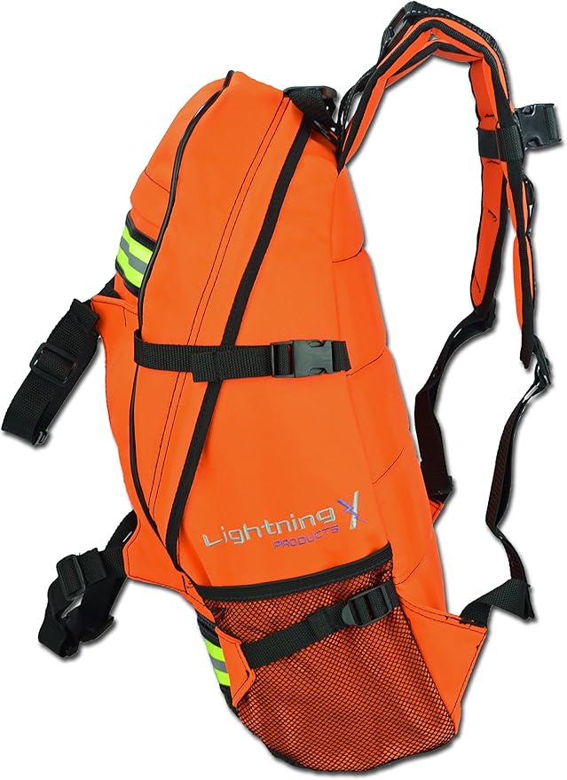 Lightning X First Responder EMT/EMS Backpack Stocked First Aid Supplies Kit B (Fluorescent Orange)