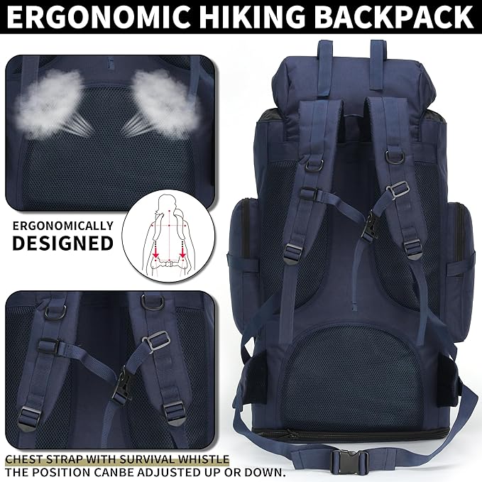 Hiking Backpack for Men 70L/100L Camping Backpack Military Rucksack Molle 3 Days Assault Pack for Climbing