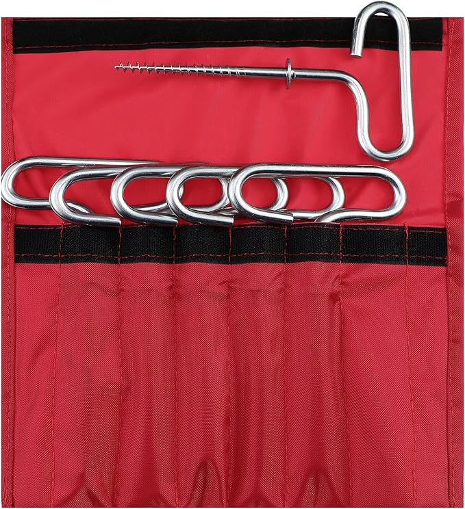 Oudain 7 Pcs Steel Ice Anchor Kit Threaded Ice Fishing Shelter Anchors for Winter Outdoor Camping Shanty Tent
