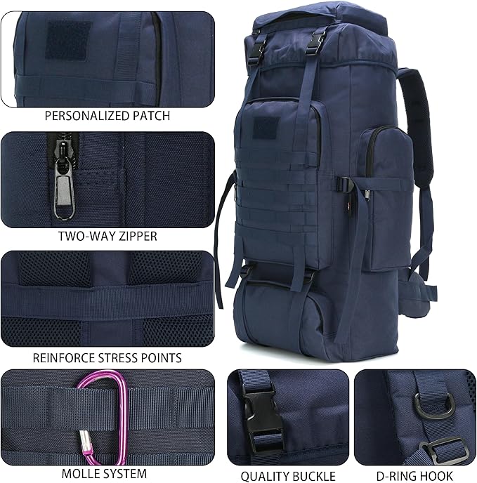 Hiking Backpack for Men 70L/100L Camping Backpack Military Rucksack Molle 3 Days Assault Pack for Climbing