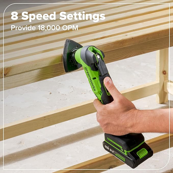 Greenworks 24V Brushless 10PC Power Tool Combo, Drill+Impact Driver+Circular Saw+Recip Saw+Jig Saw+Sander+Light+Multi-Tool+Nailer+Grinder (2) 4.0Ah+2.0Ah Batteries (24,000mAh Power Bank) USB-C Charger