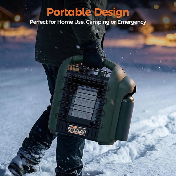 THE BOSS Propane Heater for Patio, 6000 BTU Portable Heater Outdoor Use Propane, Outdoor Space Heater for Camping