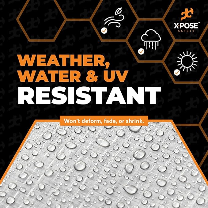 Heavy Duty Poly Tarp - 60' X 60' - 10 Mil Thick Waterproof, UV Blocking Protective Cover - Reversible Silver and Black - Laminated Coating - Rustproof Grommets - by Xpose Safety