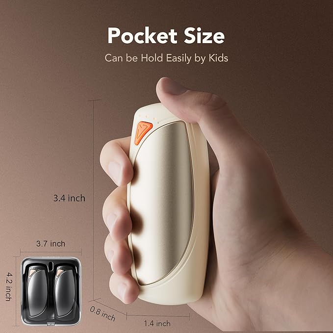 Hand Warmers Rechargeable 2 Packs, Double Sided Heating with AI Charging Case, 14000mAh Electric Hand Warmer Ultra Long Battery Life, Portable Heater Gifts for Christmas,Camping,Hunting