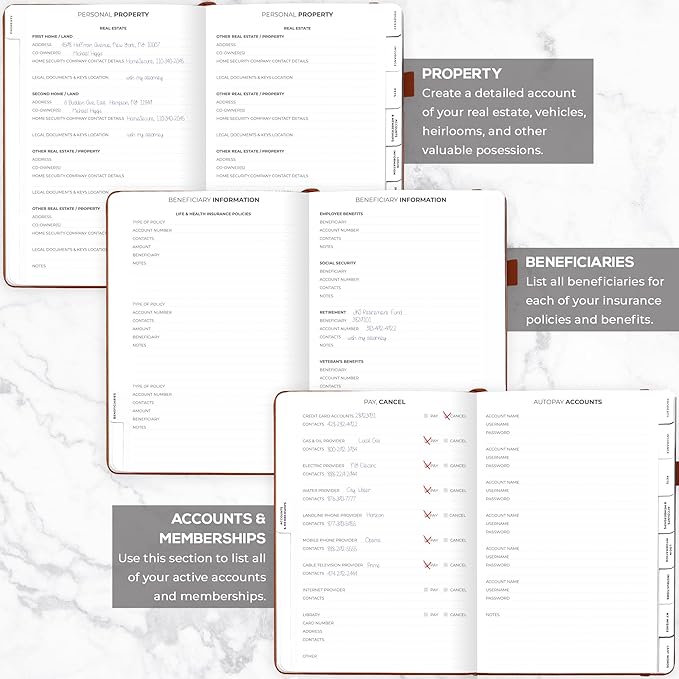 Clever Fox End of Life Planner – Final Arrangements Organizer for Beneficiary, Will Preparation, Last Wishes & Funeral Planning, A4 (Brown)