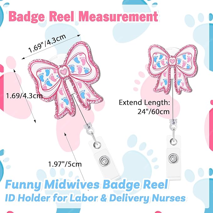 Labor & Delivery Badge Reel with Alligator Clip Funny ID Badge Holders Cute RN LPN CNA MA PCT Badge Buddy Nursing Medical Students Nurse Accessories for Work