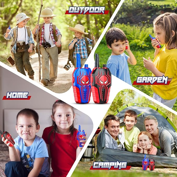 Rechargeable Walkie Talkies for Kids: Toys Christmas Birthday Gifts for 3 4 5 6 7 8 Year Old Boys Girls Grandkids Ages 5-7 Kids Walkie Talkies 2 Pack Outdoor Toy for 4 5 6 7 Year Old Stocking Stuffers