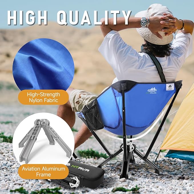 Camping Chair for Outdoor Use — Stable Folding Design, Reliable Support, Anti-Slip Feet, Portable Chair for Camping, Fishing & Beach