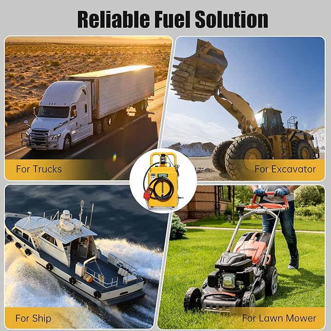 32 Gallon Diesel Transfer Tank with 12V Electric Pump, 10 GPM Flow, HDPE Portable Fuel Caddy with Auto Shut-off Nozzle & Wheels, Heavy-Duty Diesel Tank for Trucks, Tractors and Construction Equipment