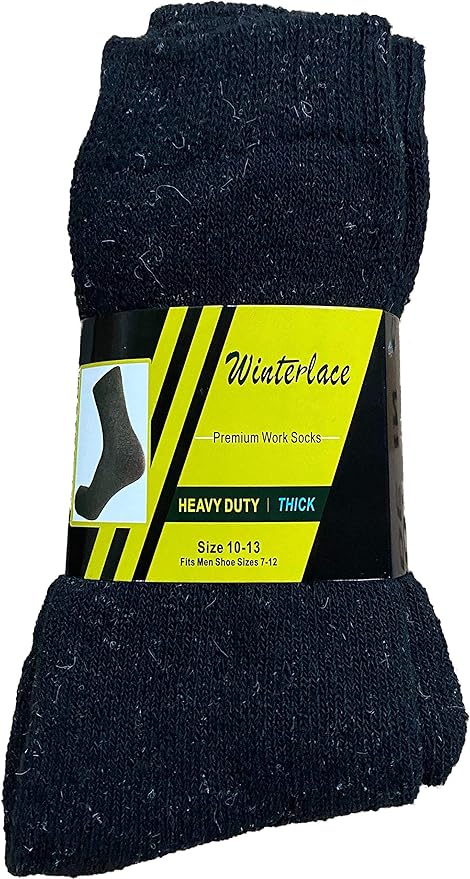 48 Pairs Bulk Thermal Winter Socks for Men, Warm Heavy Duty Cold Resistant Thick Boot Sock