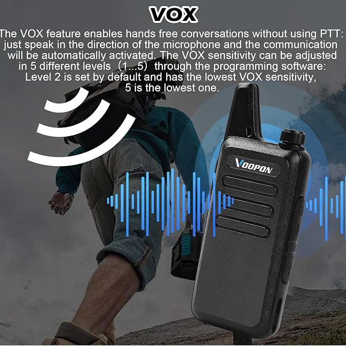 Rechargeable Walkie Talkies for Adults 22 FRS Channels Two-Way Radios with Earpieces Long Range VOX Mini Transceivers for Business Company USB Charger for Camping Hiking Church Shop (2 Pack)