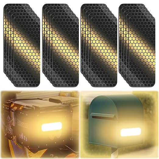 20 Pcs Super Reflection Reflective Stickers Made of 3M 823i, Safety Reflective Tape for Car Bike Mailbox Helmet, Black Conspicuity Tape Outdoor Waterproof 3.15" X 1.18"