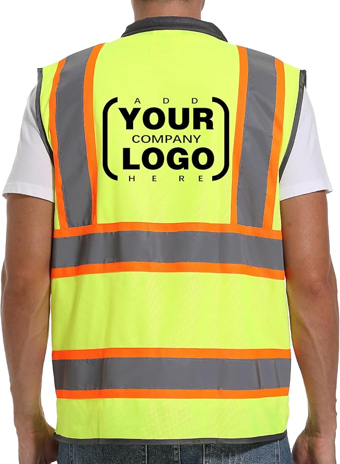Reflective Safety Vest for Men and Women - High Visibility Construction Vest - Dual Tone Reflective Strips