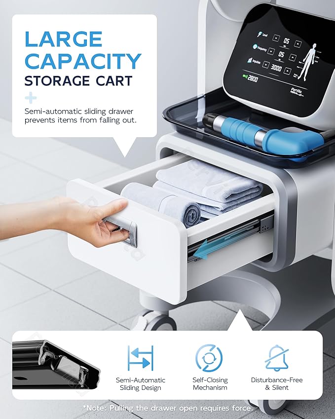 Professional Medical Trolley Cart with Wheels Mobile Ultrasound Cart Beauty Storage Utility Cart Rolling Cart with Drawer for Home Bedroom Salon Lab Hospital Dental Office Clinic
