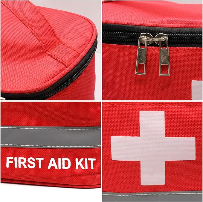 Faylapa Empty First Aid Bag for Home Outdoor Travel Car Camping Hiking, 10.2x5.5x5.5 inches Storage Bag Bag Portable Pouch