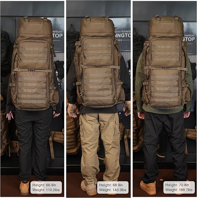 Mardingtop 75L Military Internal Frame Backpack for Men, Cordura Tactical Backpack with Recco for Snowboarding,Hiking,Camping