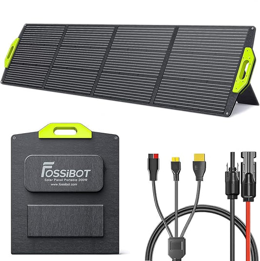 FOSSiBOT Solar Panel SP200 Foldable Solar Panel 200 Watts Adjustable Kickstands for Home, RV