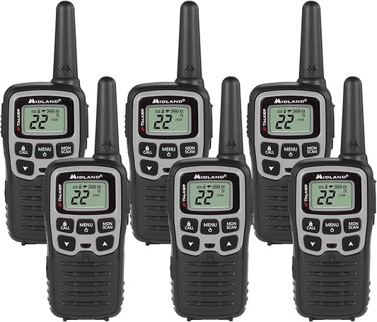 Midland X-TALKER T51BLKVP Two Way Radios 6-Pack