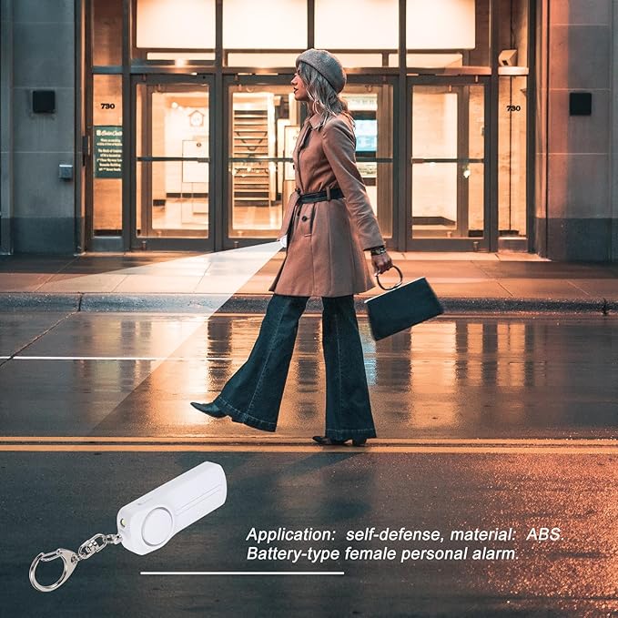 Personal Alarm Emergency Safety Alarm Keychain with Loud Siren and LED Light for Women Portable Reusable for