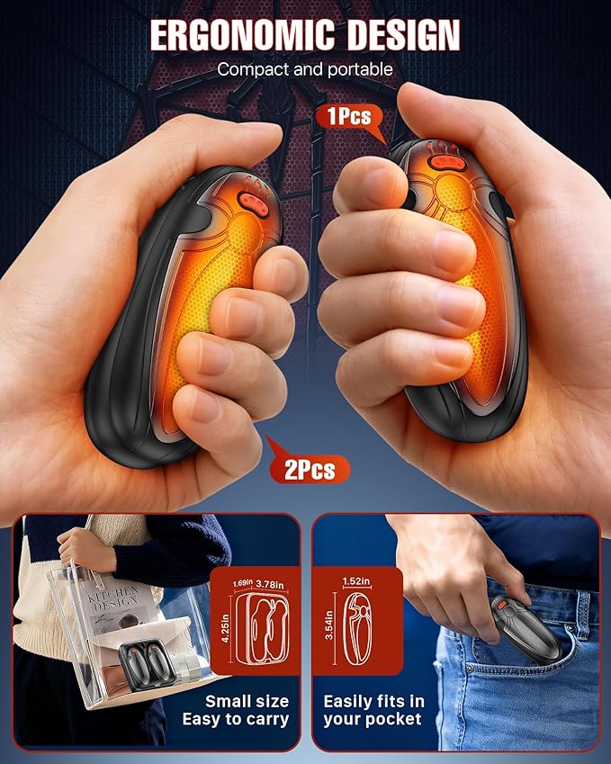 Hand Warmers Rechargerable 2 Pack - 14000mAh Electric AI Handwarmers with Charging Case, Magnetic 2 in 1 Pocket Heater, Stocking Stuffers, Gifts for Women/Christmas/Golf/Camping Accessories