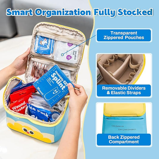 StBernard Guardian Cottage First Aid Kit, Home Medical Kit with Cute Bandages, Triple Antibiotic for Daily Boo-Boos, Suits for Home, School, Dorm, Car