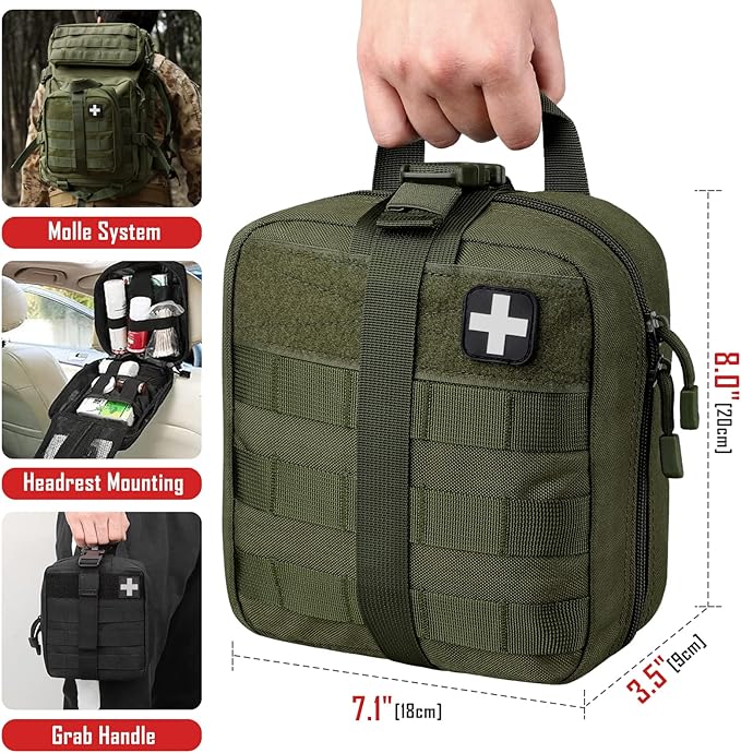 LIVANS 1000D First Aid Bag Empty Medical Ifak Pouch Molle EMT Pouches Rip-Away Tactical Military Trauma Emergency Medic Bag