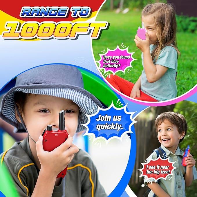 Walkie Talkies for Kids Boys: 3 Pack Kids Walkie Talkies Toys Gifts for 3 4 5 6 7 8 9 10 Year Old Girls Boys Family Hiking Camping Outdoor Toys for Kids Two Way Radio Boy Girl Gift Age 3-12