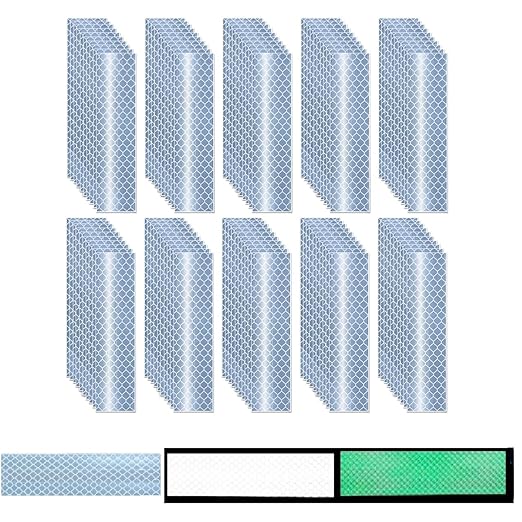 Glow in The Dark Reflective Stickers 1 inch X 4 inch for Car, High Visibility Warning Safety Reflective Strips (100 Pcs)