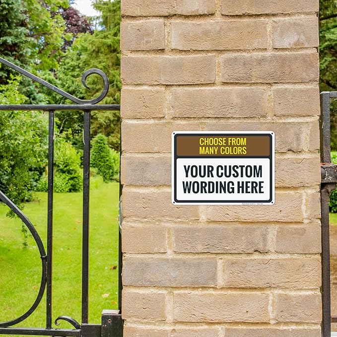 Custom Personalized Signs For Home, Office, Business, Delivery, Decor, Indoor/Outdoor Use Black Border Sign, 10x14 Aluminum Inches, Rust Free .040 Aluminum, Fade Resistant, Made in USA