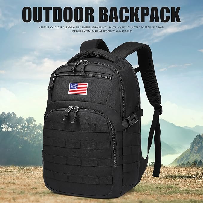 Wotony Military tactical backpack, backpack for men black small tactical assault bag