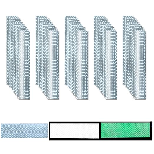 Glow in The Dark Reflective Stickers 1 inch X 6 inch for Truckskes, Warning Strong Safety Adhesive Reflective Strips (50 Pcs)