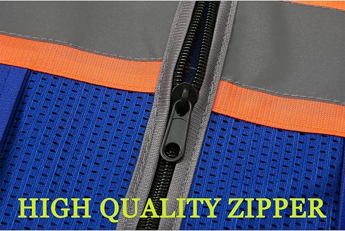 BeautyWill Custom Logo Safety Vest Class 2 High Visibility Reflective Vest for Men - Personalized Logo Team Vest