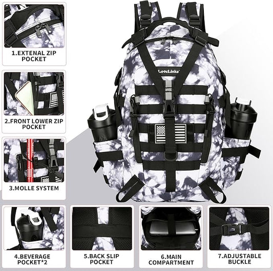 25L Tactical Backpack Hiking Daypacks Outdoor Military Molle Bag EDC Rucksack Motorcycle Backpack for Camping