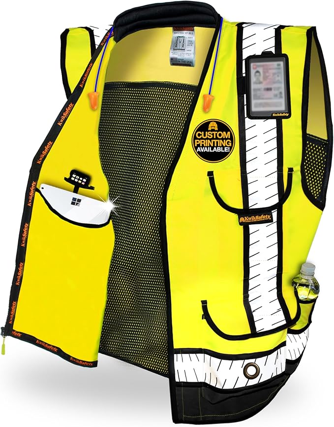KwikSafety - Charlotte, NC - GODFATHER Safety Vest [CUSHIONED COLLAR + TABLET POCKET] ANSI OSHA