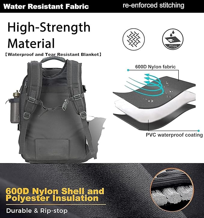 Large Military Bug Out Bag 3 Day Pack Expandable Backpack Army Daypack for Outdoor Hiking Hunting (Grey)