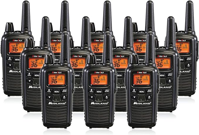 Midland LXT600VP3 36 Channel FRS Two-Way Radio - Up to 30 Mile Range Walkie Talkie - Black (Pack of 12)