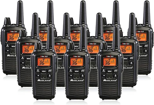 Midland LXT600VP3 36 Channel FRS Two-Way Radio - Up to 30 Mile Range Walkie Talkie - Black (Pack of 12)